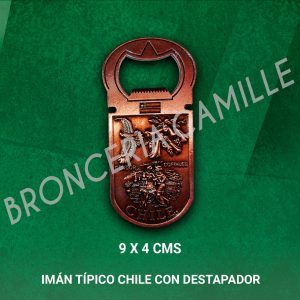 Imán típico Chile con destapador - Cóndor y Copihues