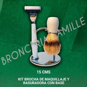 Kit Brocha de Maquillaje y Rasuradora con Base