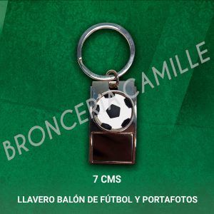 Llavero Metálico Balón de Fútbol Y Portafotos