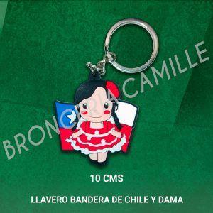 Llavero Típico Bandera de Chile y Dama