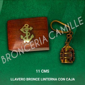 Llavero Bronce Linterna con Caja