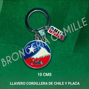 Llavero típico Cordillera de Chile y Placa