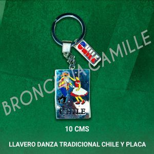 Llavero típico Danza Tradicional Chile y Placa KT08