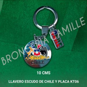 Llavero Típico Escudo de Chile y Placa KT06