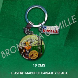 Llavero Típico Mapuche Paisaje y Placa
