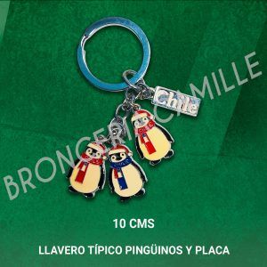Llavero Típico Pingüinos y Placa