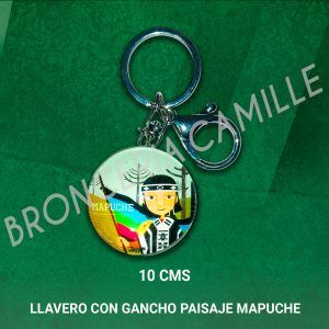 Llavero Típico con Gancho Paisaje Mapuche