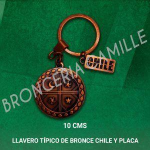 Llavero Típico de bronce Con Placa