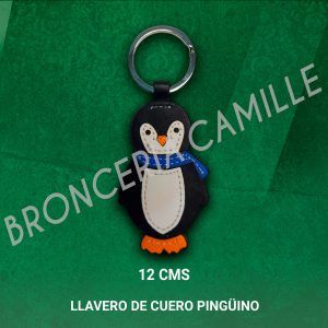 Llavero de cuero pingüino
