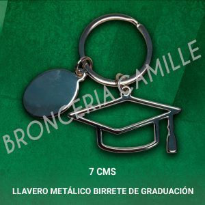 Llavero metálico Birrete de Graduación
