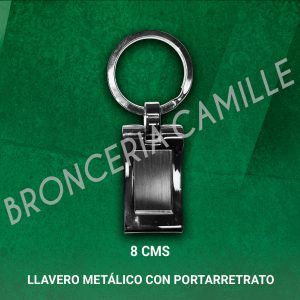 Llavero metálico con portarretrato