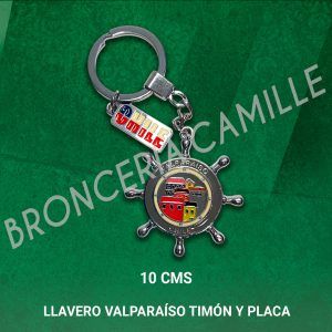 Llavero típico Valparaíso Timón y Placa