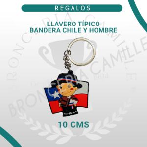 Llavero Típico Bandera Chile y Hombre