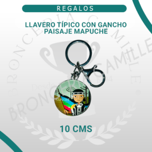 Llavero Típico con Gancho Paisaje Mapuche