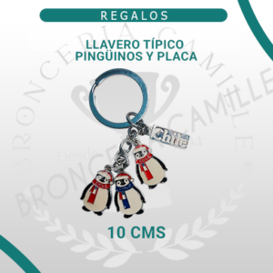 Llavero Típico Pingüinos y Placa