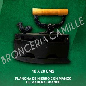 Plancha de Hierro con Mango de Madera Grande