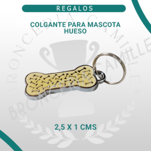 Colgante Metálico para Mascota - Hueso