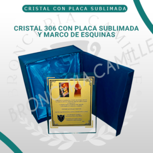 Cristal 306 con Placa Sublimada y Marco de Esquinas