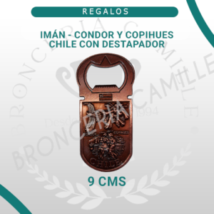Imán típico Chile con destapador - Cóndor y Copihues