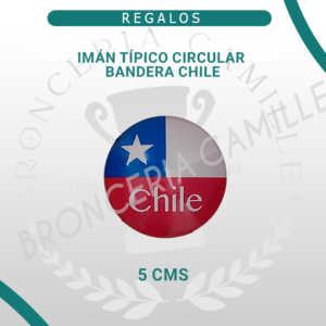 Imán Típico Circular Bandera Chile