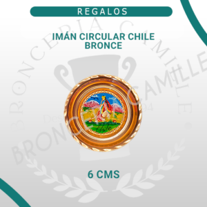 Imán Circular Chile Bronce