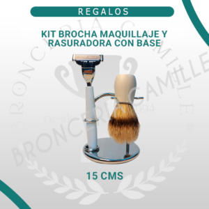Kit Brocha de Maquillaje y Rasuradora con Base