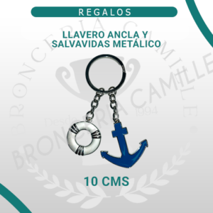 Llavero metálico Ancla y Salvavidas