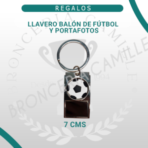 Llavero Metálico Balón de Fútbol Y Portafotos