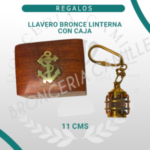 Llavero Bronce Linterna con Caja