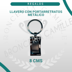 Llavero metálico con portarretrato