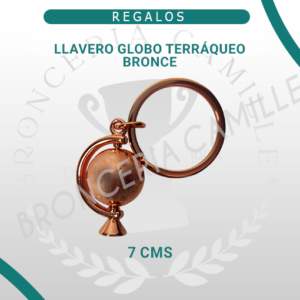 Llavero Globo Terráqueo Bronce