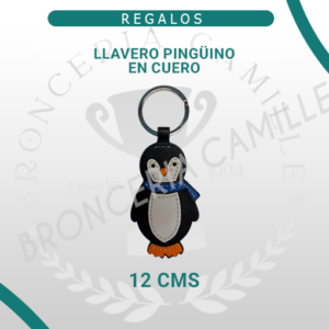 Llavero de cuero pingüino