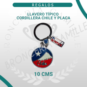 Llavero típico Cordillera de Chile y Placa