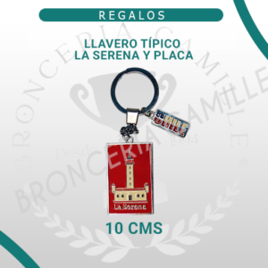 Llavero típico La Serena Chile y Placa