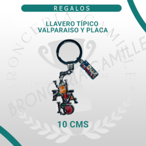Llavero típico Valparaíso Y Placa