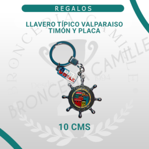 Llavero típico Valparaíso Timón y Placa