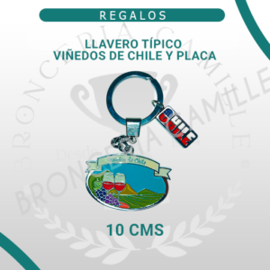 Llavero típico Viñedos Chile y Placa