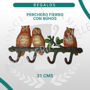 Perchero Fierro con Búhos
