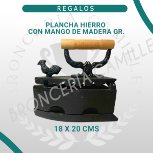 Plancha de Hierro con Mango de Madera Grande