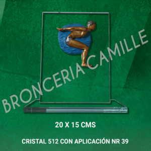 Cristal 512 con Aplicación NR 39 - Natación y Grabado Láser