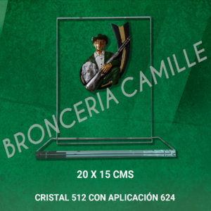 Cristal 512 con Aplicación 624 - Caza y Grabado Láser