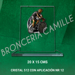 Cristal 512 con Aplicación NR 12 - Ciclista y Grabado Láser
