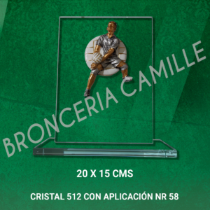 Cristal 512 con Aplicación NR 58 - Voley y Grabado Láser