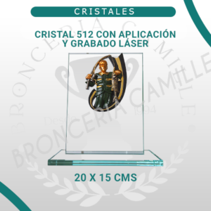 Cristal 512 con Aplicación 080 - Pesca y Grabado Láser