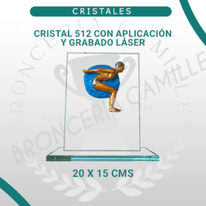 Cristal 512 con Aplicación NR 39 - Natación y Grabado Láser