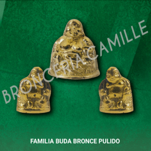 Figuras de bronce pulido – Familia Buda