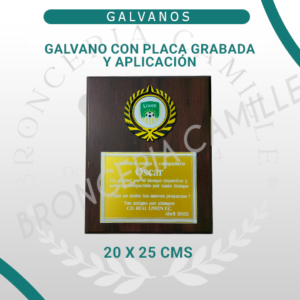 Galvano con Placa Grabada y Aplicación