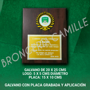Galvano con Placa Grabada y Aplicación