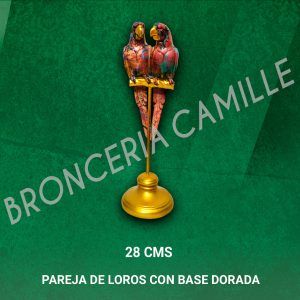 Pareja de Loros Con Base Dorada