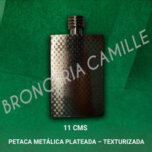 Petaca metálica plateada - texturizada